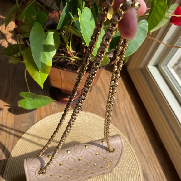 Tory Burch Leather Fleming Convertible Small ShoulderBag With Studs Pink Blush - Picture 13 of 14